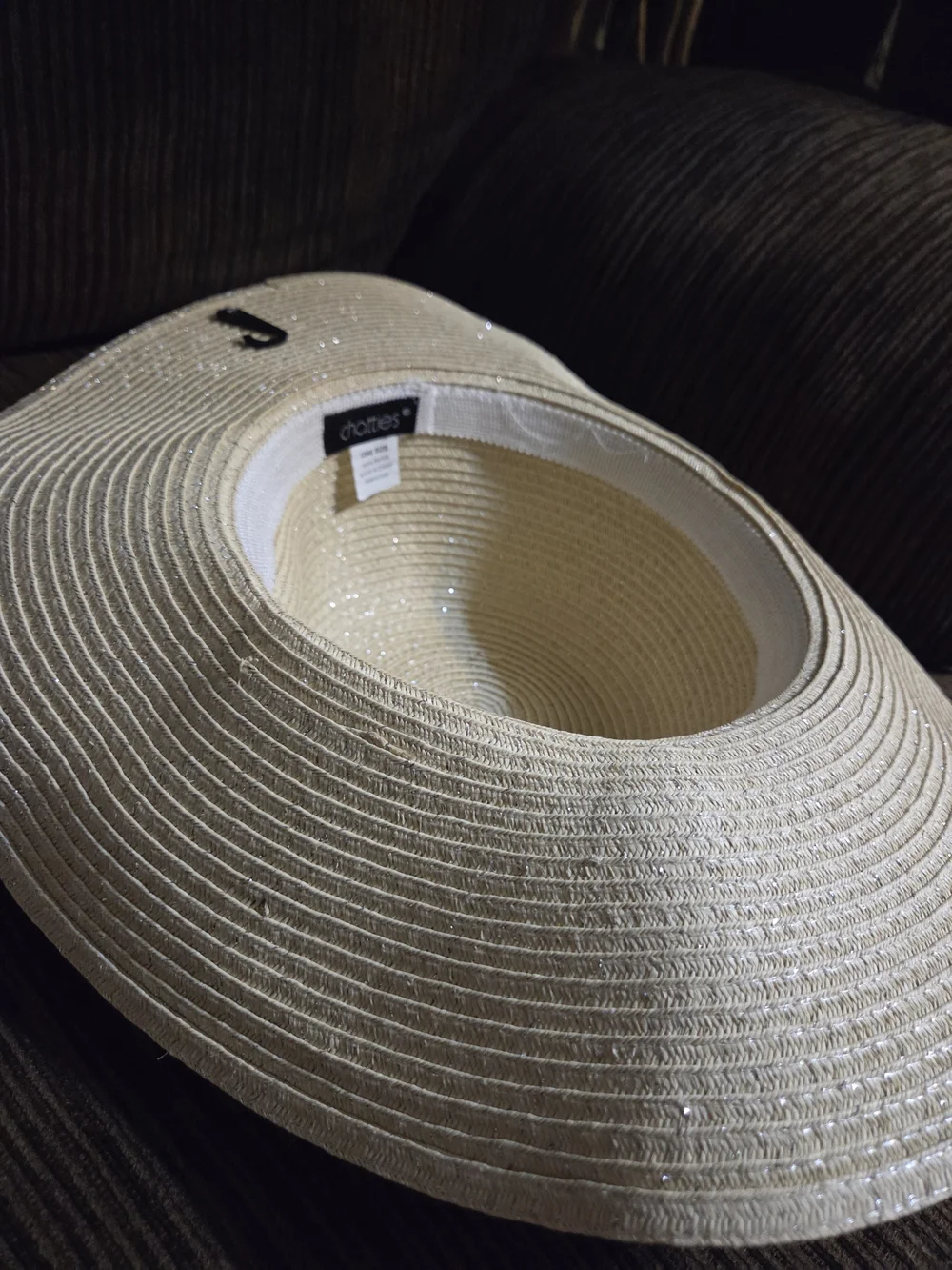 Chatties Women's Wide Brim Straw Sun Hat - Cream